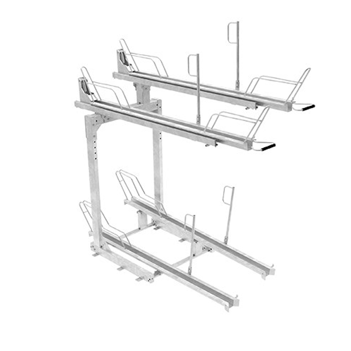 Tvåvånings cykelställ | 2-vånings cykelställ London med utdragbar skena
