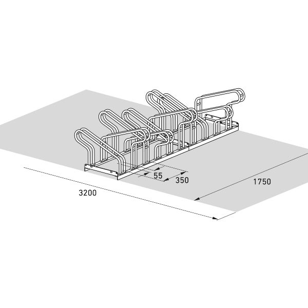 Cykelställ | Cykelställ 2000, dubbelsidigt