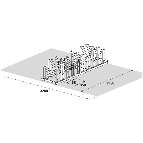 Cykelställ | Cykelställ 8000, dubbelsidigt